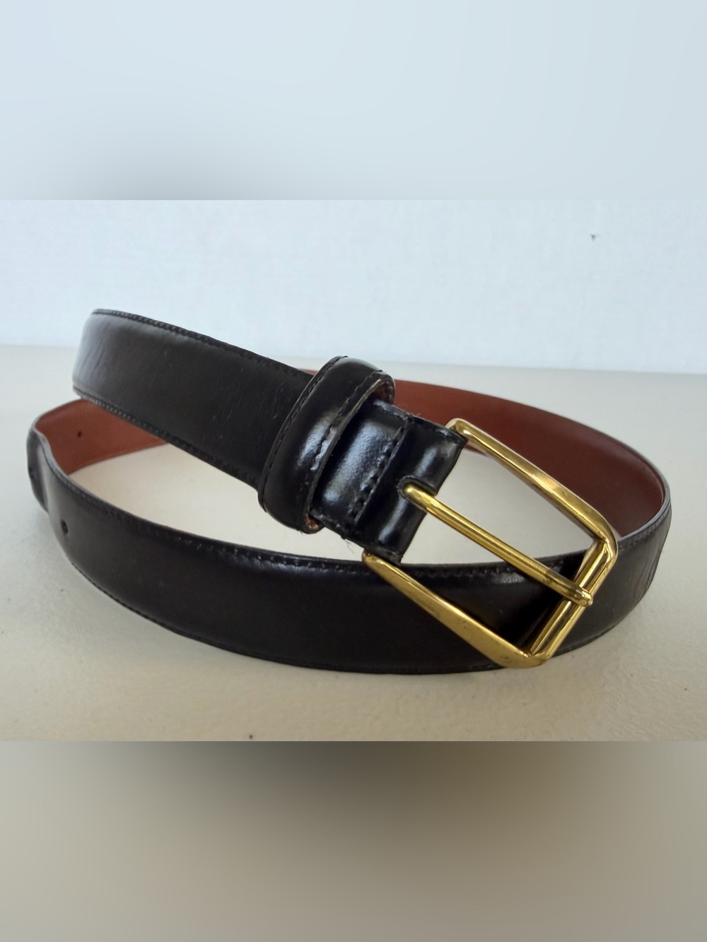 Coach Vintage Black Polished Cowhide Leather Belt Size 34 Made in USA